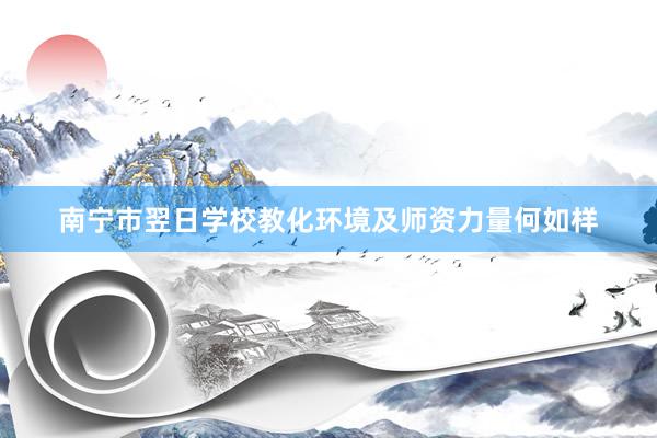 南宁市翌日学校教化环境及师资力量何如样