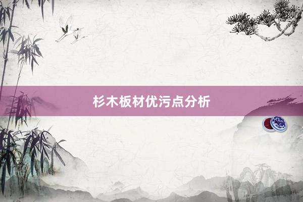 杉木板材优污点分析